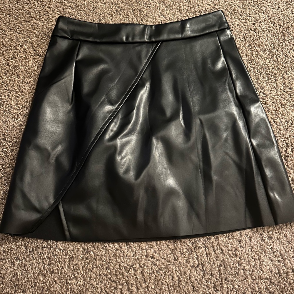 Black Faux Leather Skirt